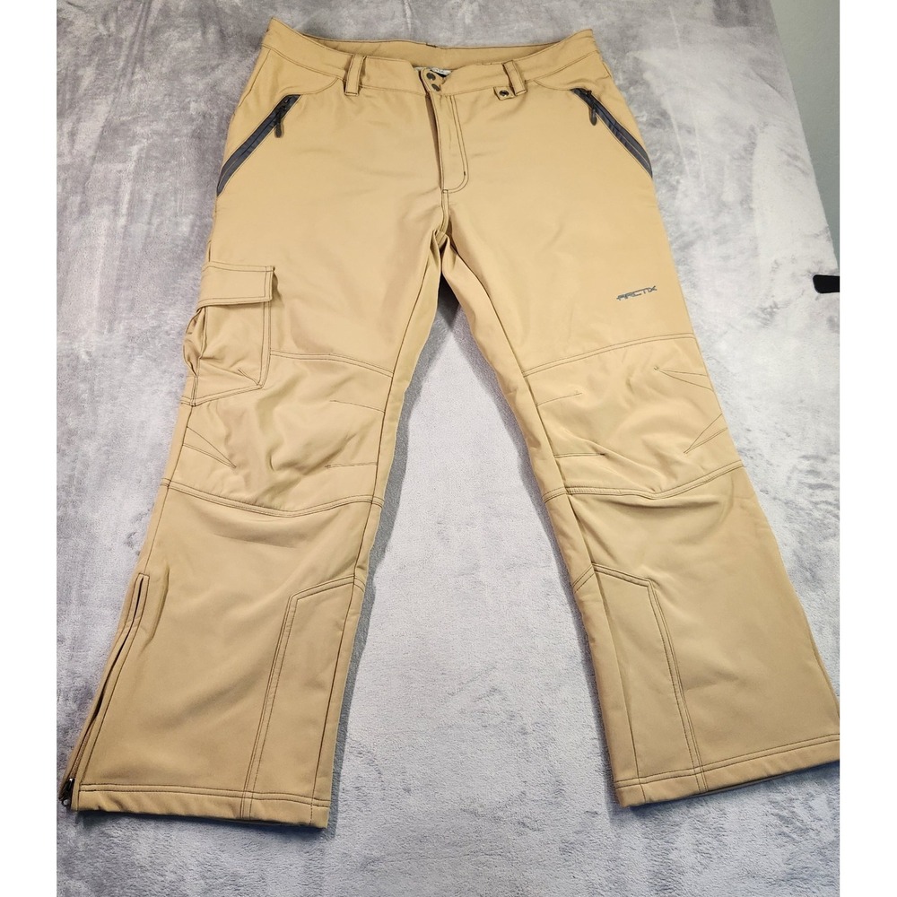 Arctix Advantage Softshell Fleece Lined Pants Mens XXL Tan 8K Quick Dry Outdoor